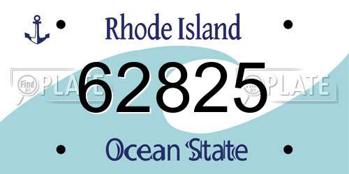 62825 Rhode Island License Plate