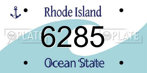 6285 Rhode Island License Plate