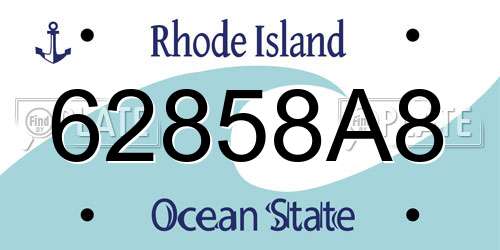 62858A8 Rhode Island License Plate