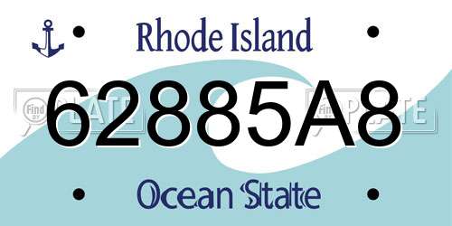 62885A8 Rhode Island License Plate