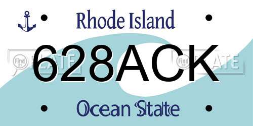628ACK Rhode Island License Plate