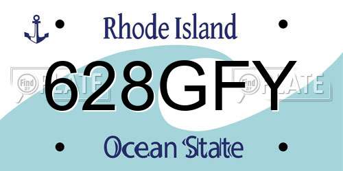 628GFY Rhode Island License Plate