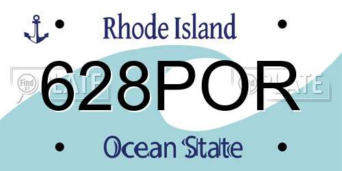 628POR Rhode Island License Plate
