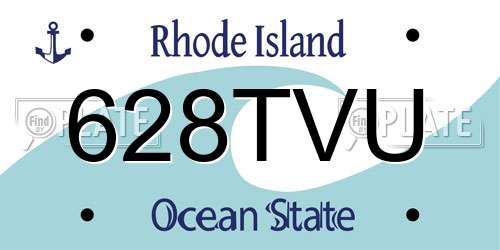 628TVU Rhode Island License Plate