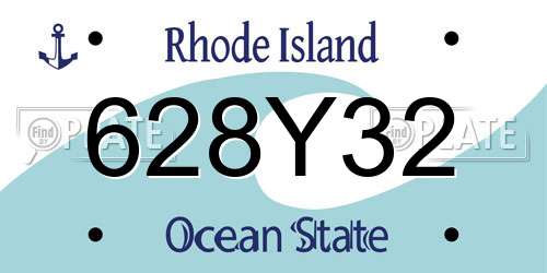628Y32 Rhode Island License Plate
