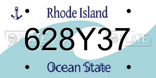 628Y37 Rhode Island License Plate