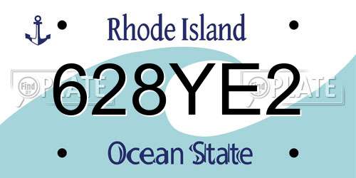 628YE2 Rhode Island License Plate