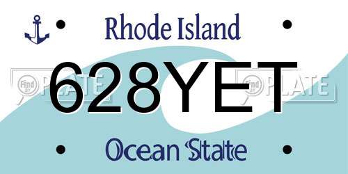 628YET Rhode Island License Plate