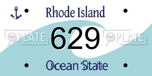 629 Rhode Island License Plate