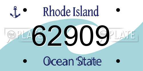 62909 Rhode Island License Plate