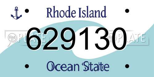 629130 Rhode Island License Plate