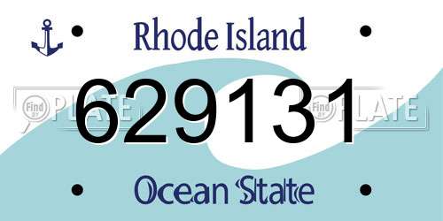 629131 Rhode Island License Plate