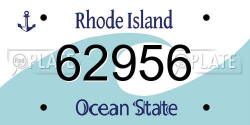62956 Rhode Island License Plate