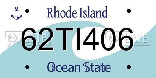 62TI406 Rhode Island License Plate
