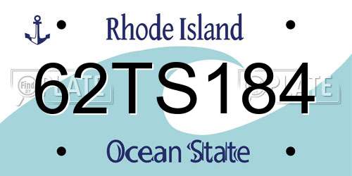 62TS184 Rhode Island License Plate