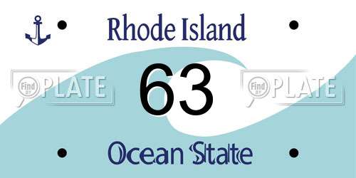 63 Rhode Island License Plate