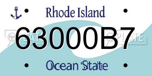 63000B7 Rhode Island License Plate