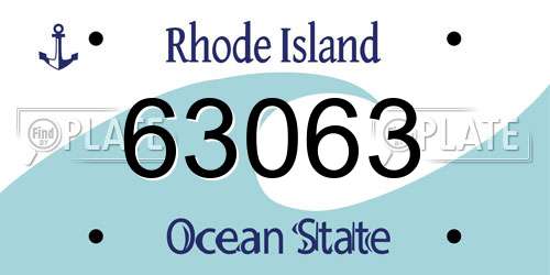 63063 Rhode Island License Plate