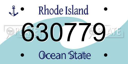 630779 Rhode Island License Plate