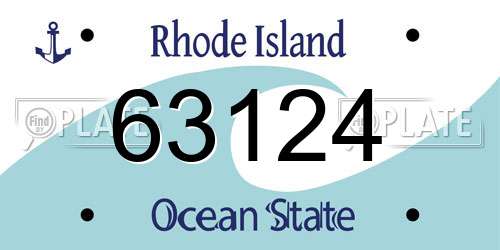 63124 Rhode Island License Plate