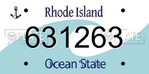 631263 Rhode Island License Plate