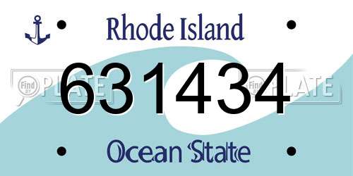 631434 Rhode Island License Plate