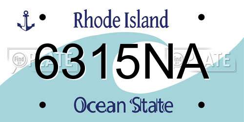 6315NA Rhode Island License Plate