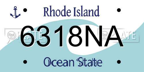 6318NA Rhode Island License Plate