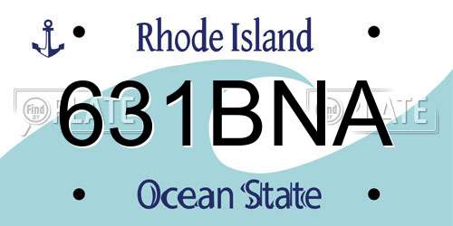 631BNA Rhode Island License Plate