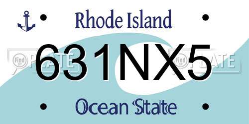 631NX5 Rhode Island License Plate