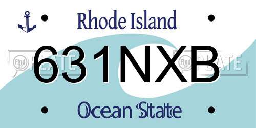 631NXB Rhode Island License Plate