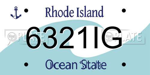 6321IG Rhode Island License Plate
