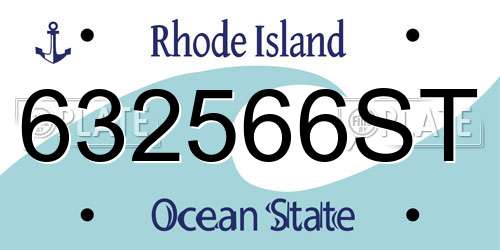 632566ST Rhode Island License Plate