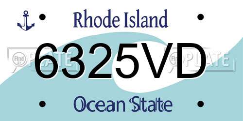 6325VD Rhode Island License Plate