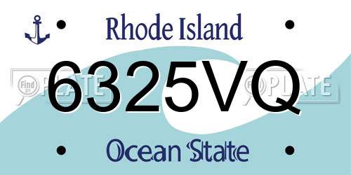 6325VQ Rhode Island License Plate