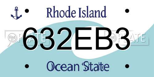 632EB3 Rhode Island License Plate