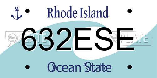 632ESE Rhode Island License Plate