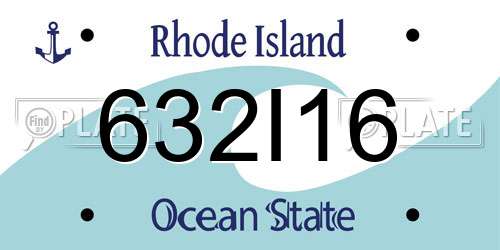 632I16 Rhode Island License Plate