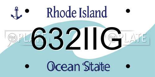 632IIG Rhode Island License Plate