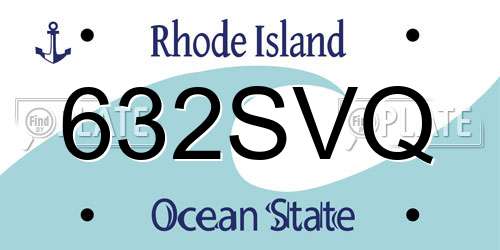 632SVQ Rhode Island License Plate