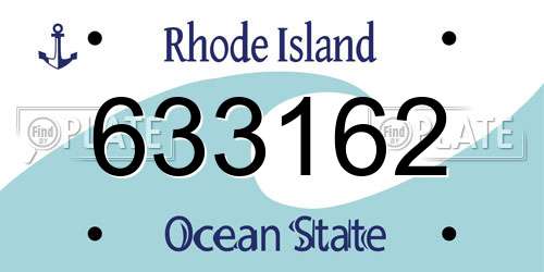 633162 Rhode Island License Plate