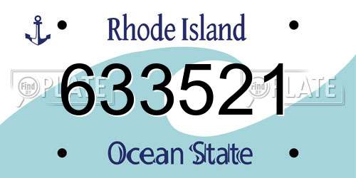 633521 Rhode Island License Plate