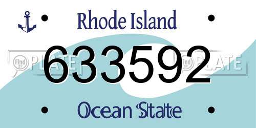 633592 Rhode Island License Plate