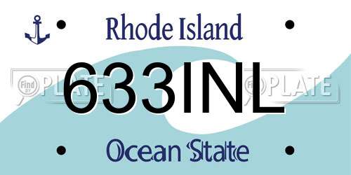 633INL Rhode Island License Plate