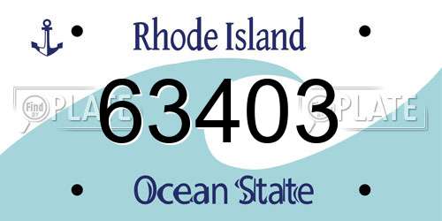 63403 Rhode Island License Plate