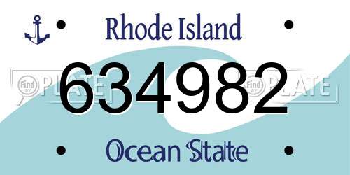 634982 Rhode Island License Plate