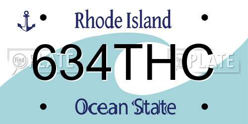 634THC Rhode Island License Plate