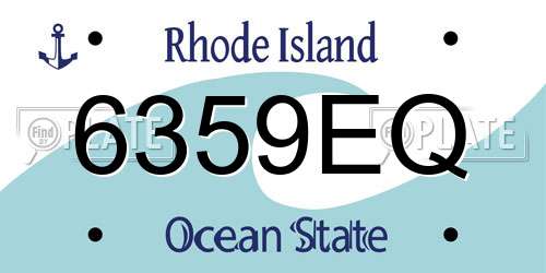 6359EQ Rhode Island License Plate