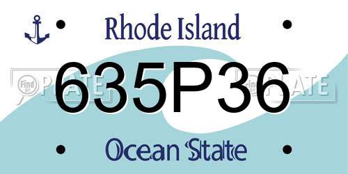 635P36 Rhode Island License Plate