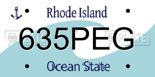635PEG Rhode Island License Plate